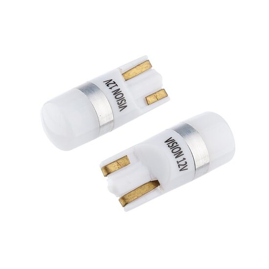 Set 2 becuri T10, cu 1 LED 3030, 12V, W5W,  20lm, Alb, Canbus, Carmotion Vision 58257