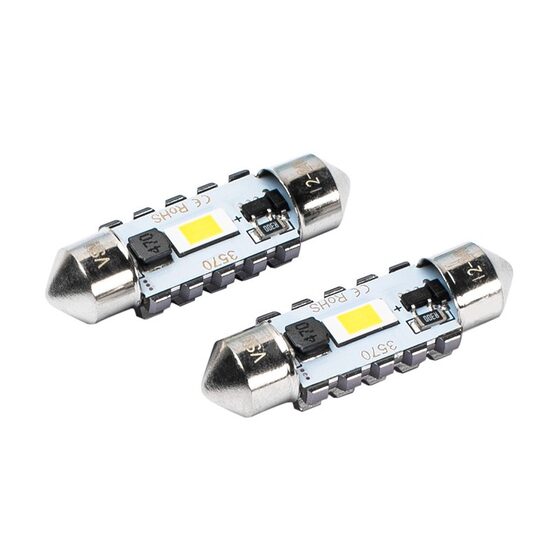 Set 2 becuri sofit SV8.5, C5W, 36mm, LED SMD3570, 12-24V, 3.4W, 400lm, iluminare 180gr, Canbus, Festoon, Vision 83210
