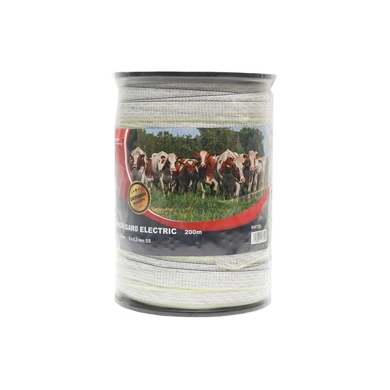 Rola banda alb-galben-negru, latime 20mm 5x0.3mm SS ,200m , pt gard electric BK87536