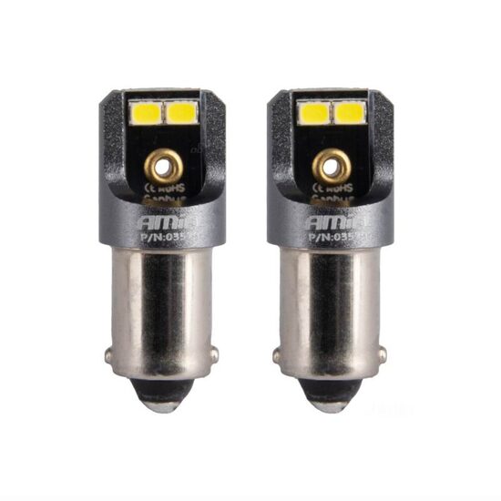 Set 2 becuri bord, T4W-BA9S, cu 4 Leduri SMD 2016, 12-24V, alb, Canbus, Pro Series, 03579 Amio