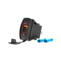 Priza cu 2 USB, USB-A si USB-C, cu incarcare rapida QC3.0 , cu LED rosu, 12-24V, incastrabila, 04229 Amio