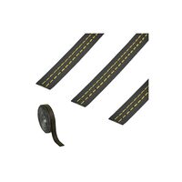 Banda autoadeziva imitatie piele, neagra, cusuta galbena, 2m x 1.54cm, BAC2-n/g