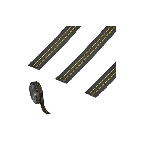 Banda autoadeziva imitatie piele, neagra, cusuta galbena, 2m x 1.54cm, BAC2-n/g