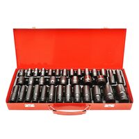 Trusa chei tubulare scurte si lungi, 8 - 32mm, cu antrenor 1/2", 35buc, BK78564