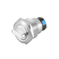 Intrerupator buton On-Off, rotitor, fi19mm, aluminiu, 4 pini, TLB92 