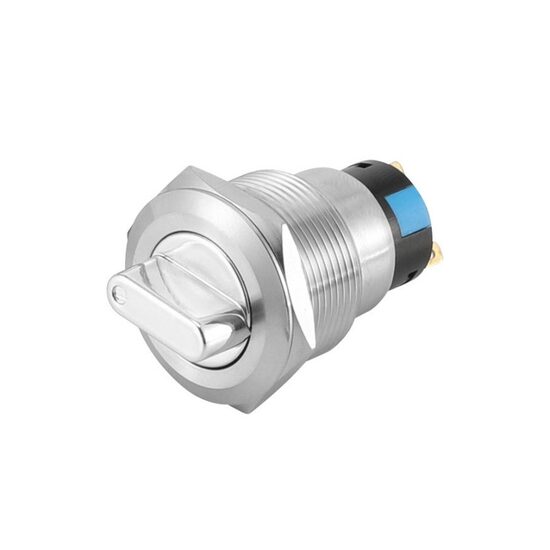 Intrerupator buton On-Off, rotitor, fi19mm, aluminiu, 4 pini, TLB92 