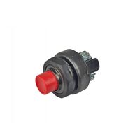 Buton pornire, Start cu revenire, plastic, rosu, 12/24V, 3pini, TLB242