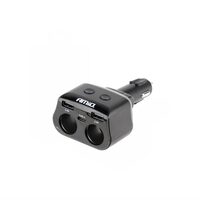 Stecher cu 2 prize, 2xUSB-A 2.4A si 1xUSB-C, 12-24V, 200W, cu voltmetru LED, buton control On-Off, rabatabil, 04173 Amio 