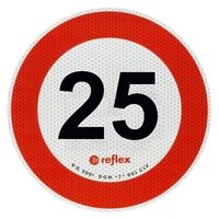 Autocolant reflectorizant limita viteza fi20cm,  25km/h, Premium,   Reflex 5025HI