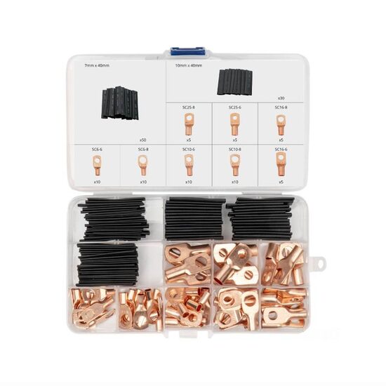 Set 140 papuci electrici cupru si tuburi termocontractabile varnish, 140 bucati, 04121 Amio