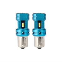 Set 2 becuri stop frana, LED CSP, 12-24V, 1157 BAY15D P21/5W, cu lupa, Canbus, alb, 04253 Amio