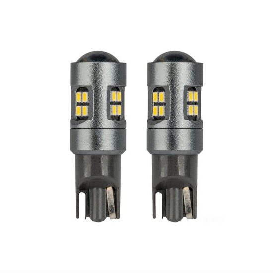 Set 2 becuri T10, 16 LED-uri, SMD 2016, 12-24V, W5W, 5500K, cu lupa, Canbus, 04234 Amio