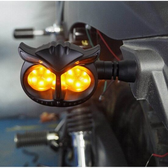 Set lampi pozitie si semnalizare moto, scuter, LED, tip bufnita, lumina alba si galbena, \Art ZC-Motoy
