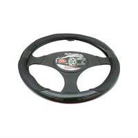 Husa volan 37-39cm, imitatie piele neagra cu carbon, 42549 CarCo