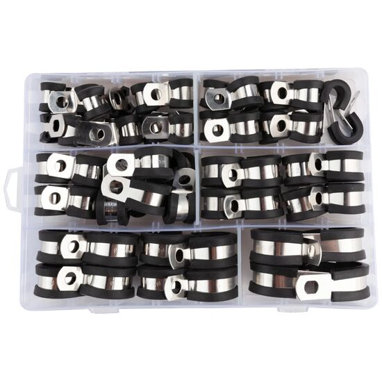 Trusa coliere antivibratie cu garnitura, P-CLIP, 6-19mm, 52buc HGT 682666 Evotools