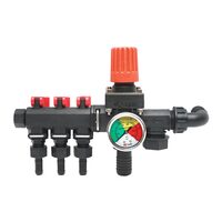 Distribuitor erbicidat 3 cai cu manometru glicerina (intrare 28mm, iesire 15mm) IXIN bs69