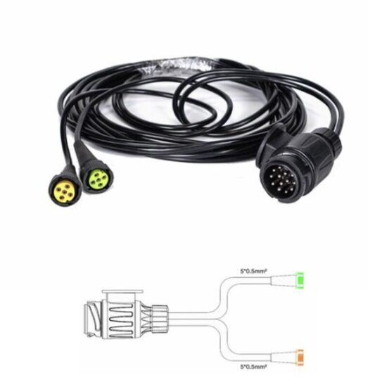 Instalatie electrica cablaj remorca cu fisa 13 pini si 2 mufe baj 5pini, L=2x5.5m, LedTruck E1511