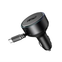 Incarcator auto 1xUSB Tip C, cu cablu retractabil USB-C, 12-24V, 60W, 04368 Amio