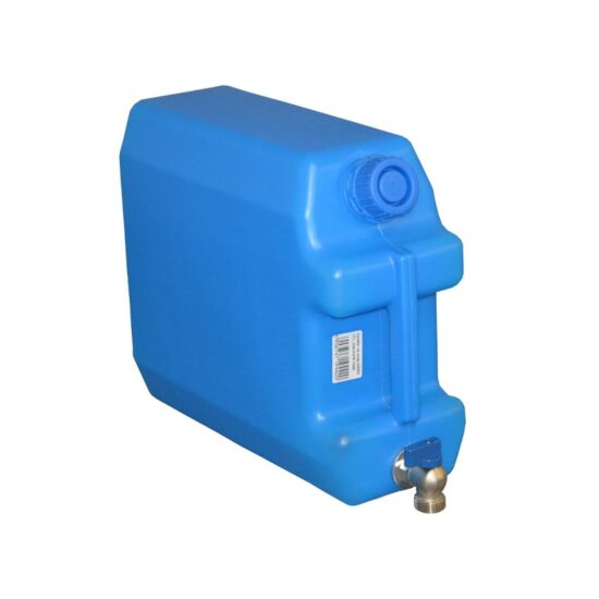 Canistra apa potabila 10L, culcata, cu robinet metal, filet fi26mm, albastra, AGS048