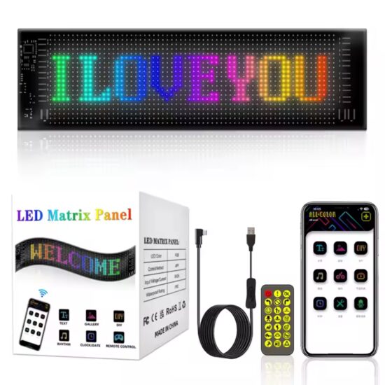 Panou flexibil LED RGB Eyes Devil, 60x12cm, Bluetooth+ telecomanda, USB 5V.