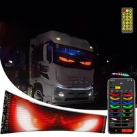 Panou flexibil LED RGB Eyes Devil, 90x19cm, Bluetooth, telecomanda, USB 5V.