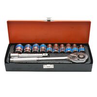 Trusa chei tubulare 8-22mm, 1/2 antrenor cu clichet, 12buc, BK LZ52
