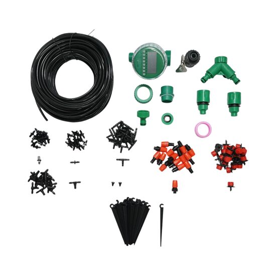 Set irigare picurare si pulverizare, furtun 41m, temporizare, duze, conectori, tije de fixare 147 piese, PH49