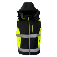 Vesta reflectorizanta softshell, fara maneci, marimea L, cu gluga, ORION, B.A.M KMZ188