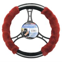 Husa volan 37-39cm, pufoasa Diamond rosu, cu diamante, Compass 31487