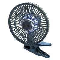 Ventilator cu acumulator 2000mAh si iluminare LED, incarcare 5V USB, fi 21cm, 6viteze, prindere cu clips, 360°, Compass 07230