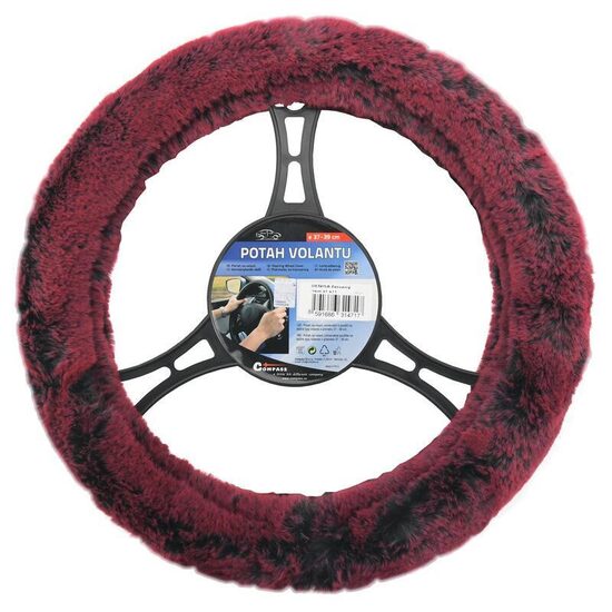 Husa volan 37-39cm, pufoasa Denisa rosu, Compass 31471