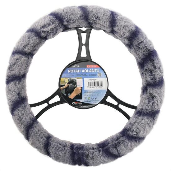 Husa volan 37-39cm, pufoasa lemur albastra, Compass 31480