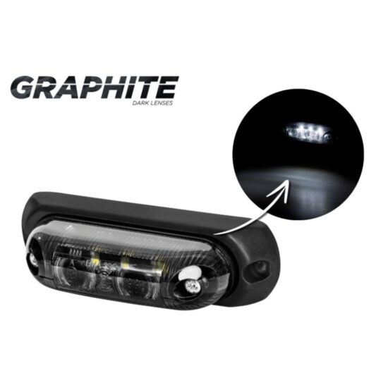 Lampa gabarit 103x30 ovala, 3 LED-uri, alba, bullbar, LD 377, GRAPHITE Horpol