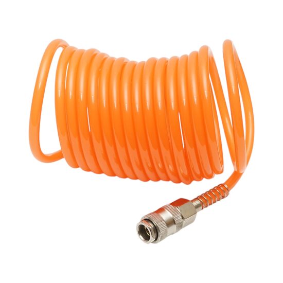 Furtun aer comprimat spiralat 5m,PU , Ø 5-8mm, cupla rapida 1/4,  BK76308