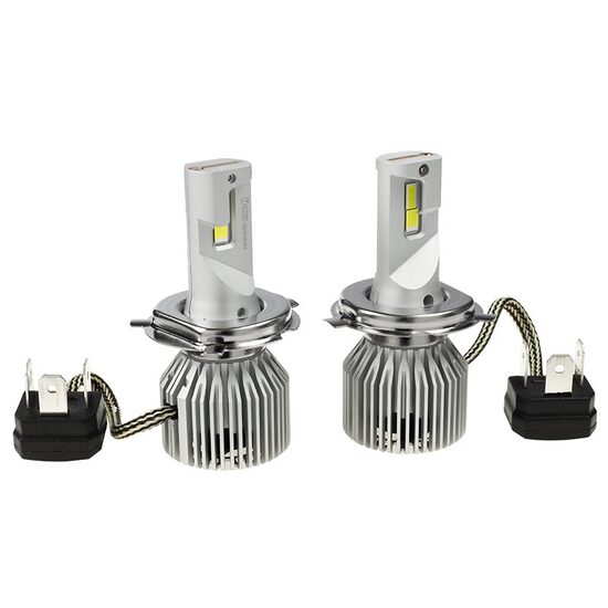 Set 2 becuri H4, 2-LED CSP, 12V, 60W, 7200 LM, 6000K, 400%, cu radiator ventilat, HL Retrofit Series, Carmotion Vision 83311 