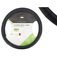 Husa volan 39-41cm, L, piele naturala, Neagra, Carmotion 58217