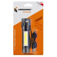 Lanternă de lucru tactică 2 în 1, cu LED COB și XPE, aluminiu, funcție Zoom, încărcare USB, b.a.m LAM050 Vergionic