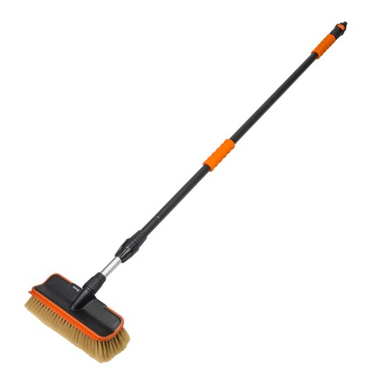 Perie de spălat telescopică, 140–300 cm, perie 10" (25 cm),  2D cu robinet, perie moale Premium Soft, Bradas ESS1943-30