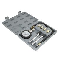 Set testare compresie cilindri pentru motoare pe benzină, cu manometru și adaptoare, Carmotion 63579