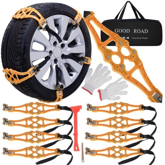 Lant antiderapant, tip banda, fixare cu chinga, 165 la 275mm, set 8 bucati, Carco 42116