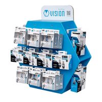 Expozitor Stand de becuri H1, H4, H7, H8, H11, H18, H19, D1S, D2S, Clasice si Led, 20buc, VISION, VSN16