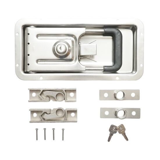 Inchidere laterala incastrata, inox, 270x130x23.5mm, incuietoare usa camion, duba frigo, bkUH03