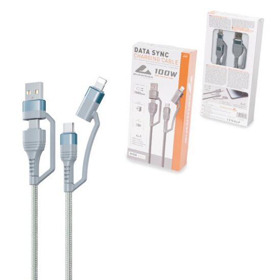 Cablu incarcator 4 in 1 multifunctional, USB TipC - 100W, cablu 1m, Automax 6117