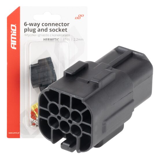 Set mufa conector cu 6 pini, set mama+tata, Econoseal Japan, impermeabila, AMIO 04349