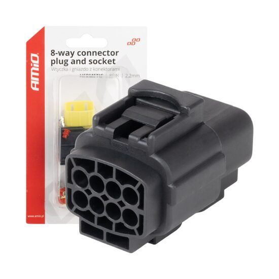 Set mufa conector cu 8 pini, set mama-tata, Econoseal Japan, impermeabila, AMIO 04350