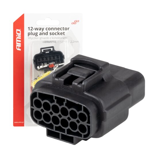 Set mufa conector cu 12pini, set mama-tata, Econoseal Japan, impermeabila, AMIO 04352