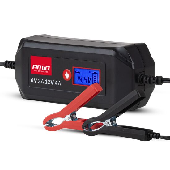 Redresor digital auto, 6-12V, 4A, pentru acumulator, STD, GEL, AGM, WET, Amio 04523
