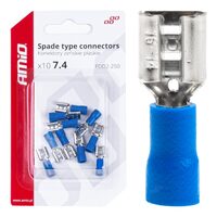Papuci electrici fisa plata Mama, 7,4mm, 1,5-2,5mm2, 15A, izolat, set 10 bucati, AMIO 03067
