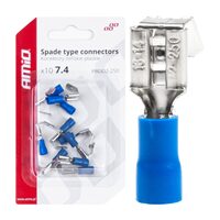 Papuci electrici fisa plata cu ramificatie mama -> tata 7.4/6.3mm 1.5-2.5mm, 15A, izolat, set 10 bucati, Amio 03069