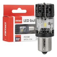 Bec semnalizare Led, 12V/21W, P21W, BA15S, Alb, CANBUS, 1 bucata, Amio 04688